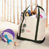 Natural/Forest Bay Runner Tote W/zippered Top By Toppers
