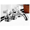 Peerless Washerless Lavatory Faucet Chrome Finish with Two White Finish Cross Handle