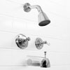 Peerless Two Handle Tub Shower Faucet, Chrome Finish
