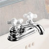 Peerless Washerless Lavatory Faucet Chrome Finish with Two White Finish Cross Handle