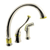 Delta Select (Brizo) Single-Handle Contemporary Kitchen Faucet with Sprayer, in Polished Nickel Brilliance Brass Finish