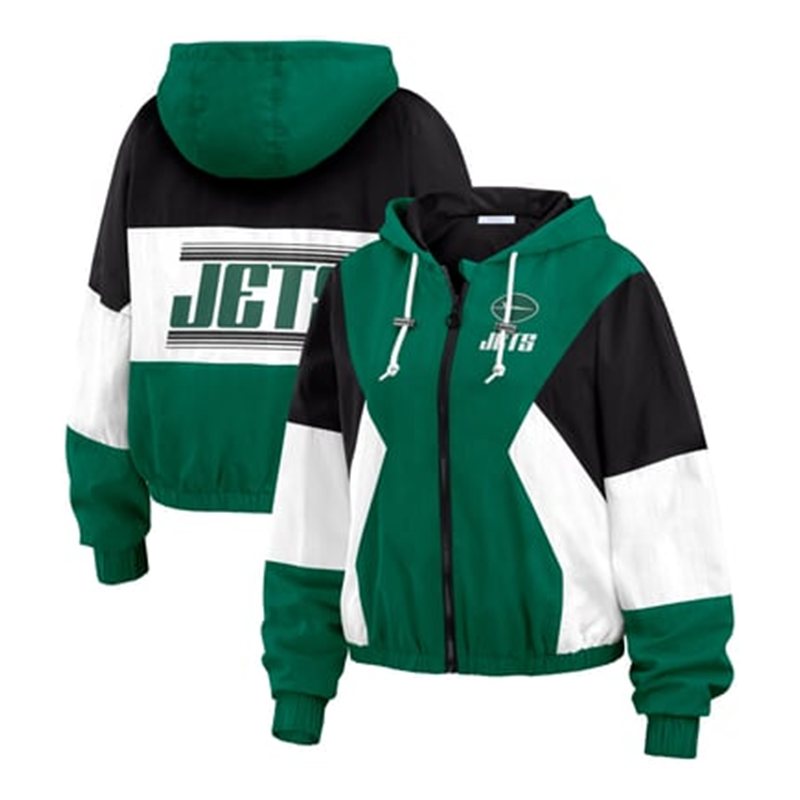 New York Jets Fleece Jacket with Suede Sleeves