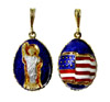 Hand Made 2 Sided Faberge' Style Silver and Enamel Egg Pendant