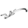 Delta Waterfall two-handle widespread kitchen faucet with high arc swivel spout, in Chrome finish with vegetable spray