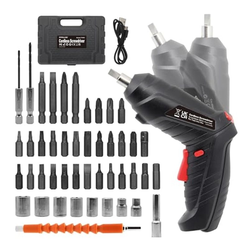 Cordless Screwdriver: Solid Rechargeable Cordless Screwdriver with Accessories