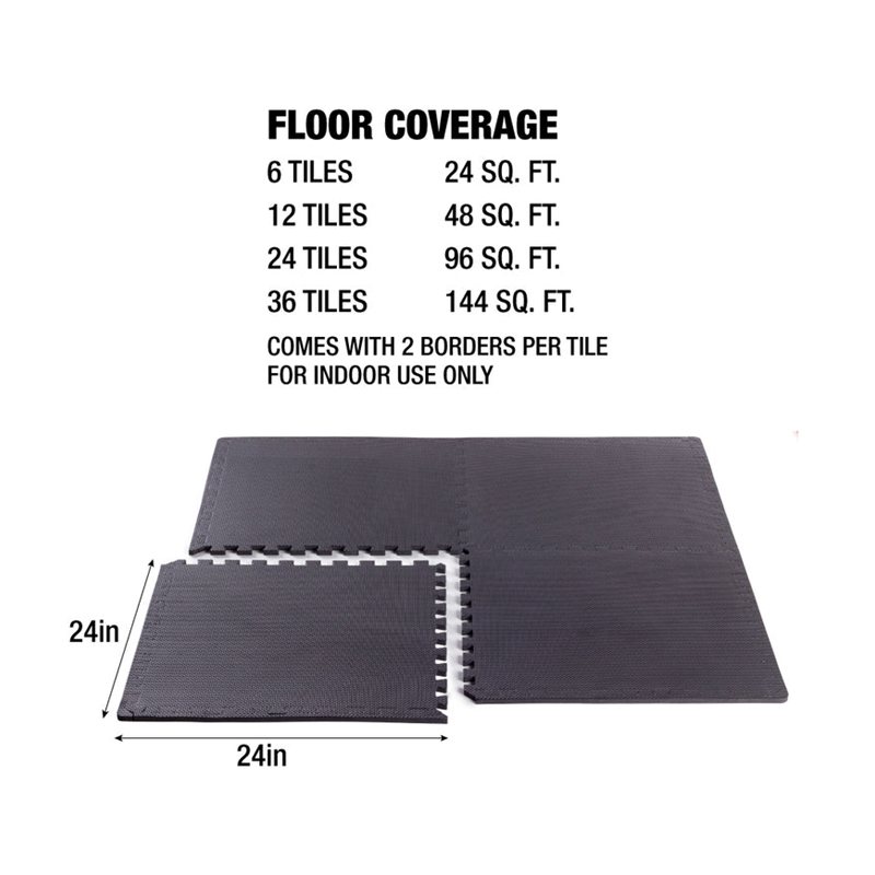 Fitness Flooring System 1 Foot X 1 Foot Interlocking Foam Mat