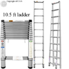 Telesteps 10 1/2' Pro Wide Steps 250 lb Rating Aluminum Telescoping Step Ladder
