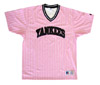 Russell Athletic Womens New York Yankees Pin Stripe Pink Pull Over Jersey