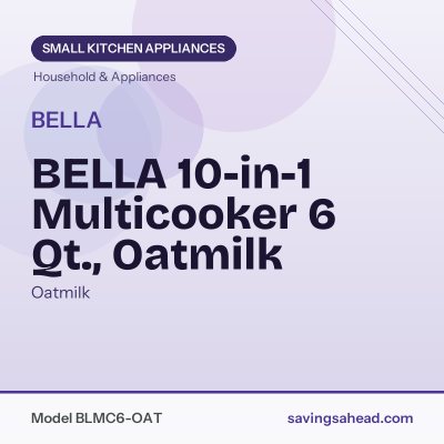 BELLA 10-in-1 Multicooker 6 Qt., Oatmilk