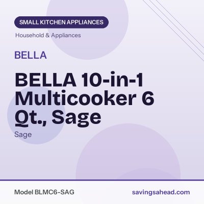 BELLA 10-in-1 Multicooker 6 Qt., Sage