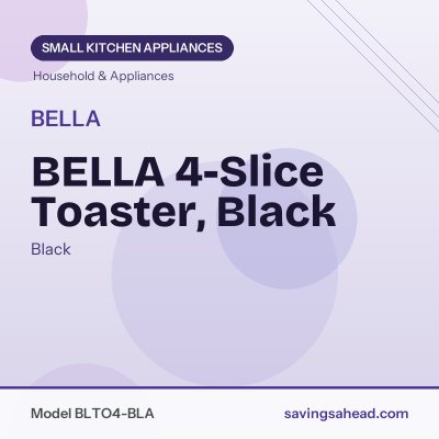 BELLA 4-Slice Toaster, Black