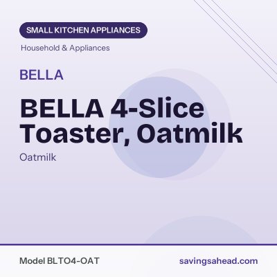 BELLA 4-Slice Toaster, Oatmilk