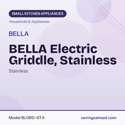 BELLA Electric Griddle, Stainless