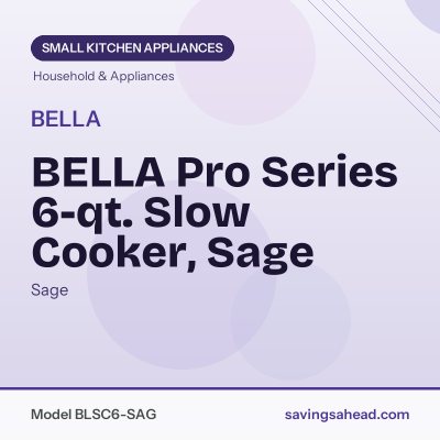 BELLA Pro Series 6-qt. Slow Cooker, Sage