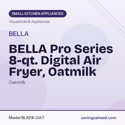 BELLA Pro Series 8-qt. Digital Air Fryer, Oatmilk