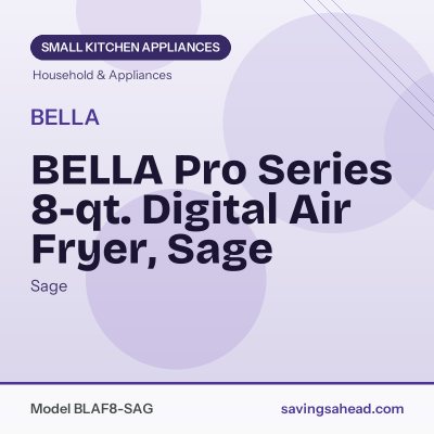 BELLA Pro Series 8-qt. Digital Air Fryer, Sage