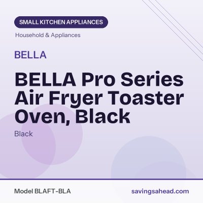 BELLA Pro Series Air Fryer Toaster Oven, Black