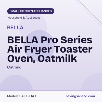 BELLA Pro Series Air Fryer Toaster Oven, Oatmilk