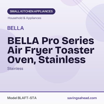 BELLA Pro Series Air Fryer Toaster Oven, Stainless
