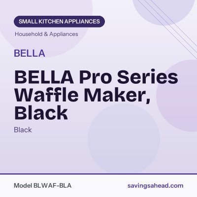 BELLA Pro Series Waffle Maker, Black