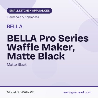BELLA Pro Series Waffle Maker, Matte Black