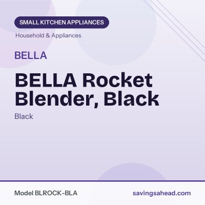 BELLA Rocket Blender, Black