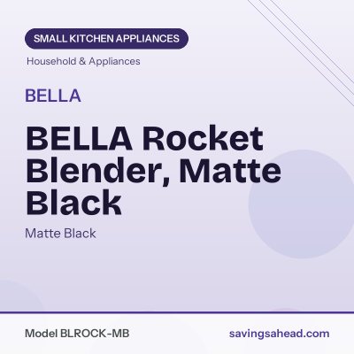 BELLA Rocket Blender, Matte Black