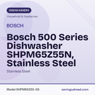 Bosch 500 Series Dishwasher SHPM65Z55N, Stainless Steel