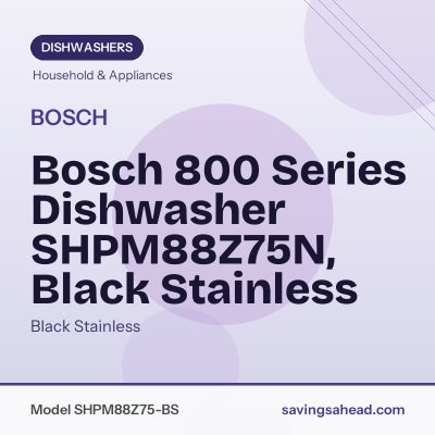 Bosch 800 Series Dishwasher SHPM88Z75N, Black Stainless
