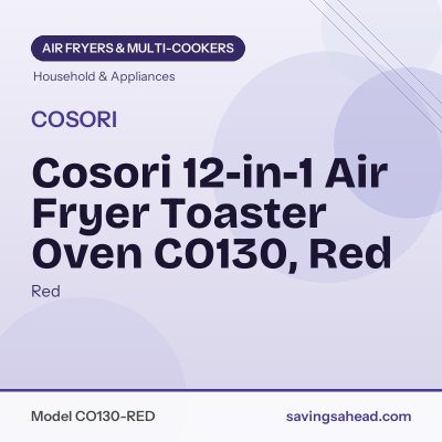 Cosori 12-in-1 Air Fryer Toaster Oven CO130, Red