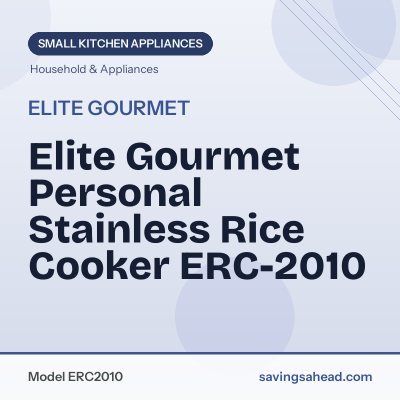Elite Gourmet Personal Stainless Rice Cooker ERC-2010