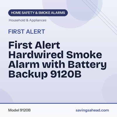 First Alert Hardwired Smoke Alarm with Battery Backup 9120B