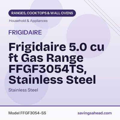 Frigidaire 5.0 cu ft Gas Range FFGF3054TS, Stainless Steel