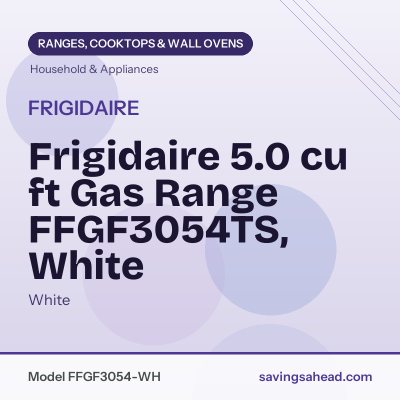 Frigidaire 5.0 cu ft Gas Range FFGF3054TS, White