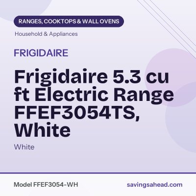 Frigidaire 5.3 cu ft Electric Range FFEF3054TS, White