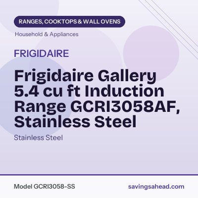 Frigidaire Gallery 5.4 cu ft Induction Range GCRI3058AF, Stainless Steel
