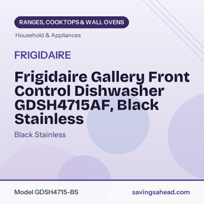 Frigidaire Gallery Front Control Dishwasher GDSH4715AF, Black Stainless