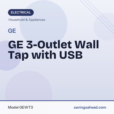 GE 3-Outlet Wall Tap with USB
