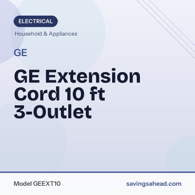 GE Extension Cord 10 ft 3-Outlet