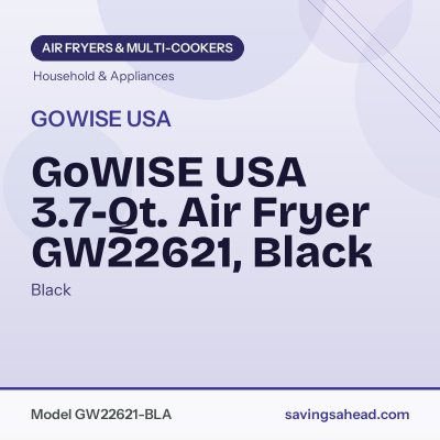 GoWISE USA 3.7-Qt. Air Fryer GW22621, Black