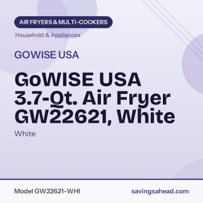 GoWISE USA 3.7-Qt. Air Fryer GW22621, White