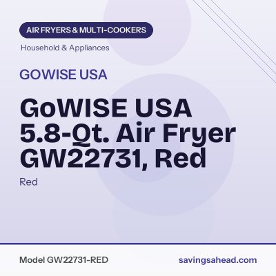 GoWISE USA 5.8-Qt. Air Fryer GW22731, Red