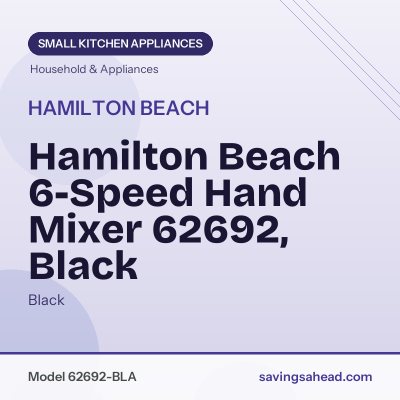 Hamilton Beach 6-Speed Hand Mixer 62692, Black