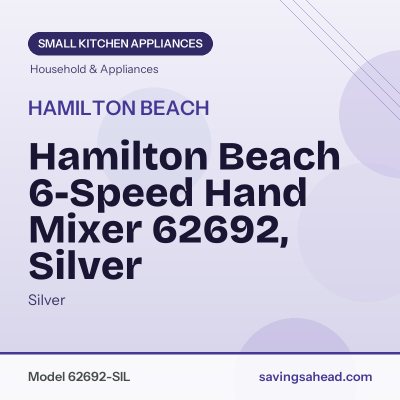 Hamilton Beach 6-Speed Hand Mixer 62692, Silver