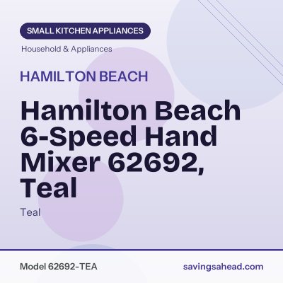 Hamilton Beach 6-Speed Hand Mixer 62692, Teal
