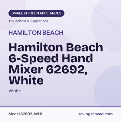 Hamilton Beach 6-Speed Hand Mixer 62692, White
