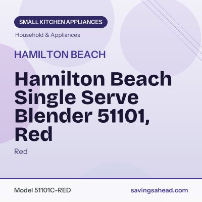 Hamilton Beach Single Serve Blender 51101, Red