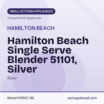 Hamilton Beach Single Serve Blender 51101, Silver