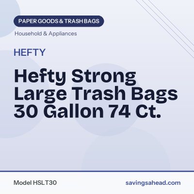Hefty Strong Large Trash Bags 30 Gallon 74 Ct.
