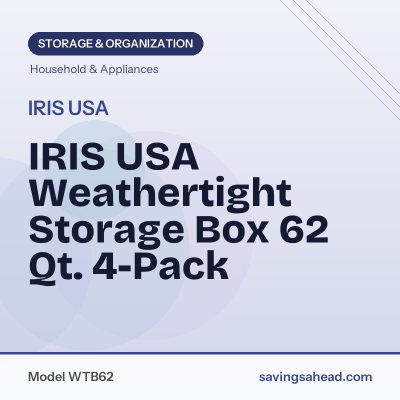 IRIS USA Weathertight Storage Box 62 Qt. 4-Pack